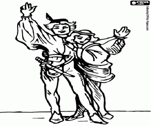 The theatre actors coloring page