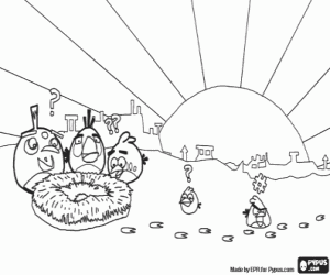 The theft of eggs, Angry Birds coloring page