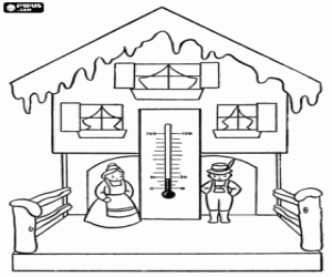 A thermometer for the winter coloring page