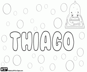 Thiago, Portuguese name coloring page