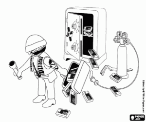 A thief in action, Playmobil coloring page