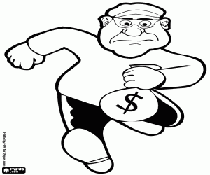 The thief with the loot coloring page