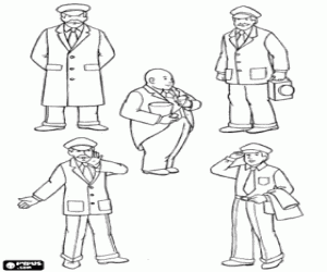 Thomas and Friends, human characters coloring page