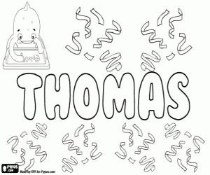 Thomas, name in many languages coloring page