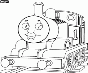 Thomas, the steam locomotive coloring page