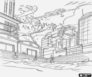 Thor against the fire giant coloring page