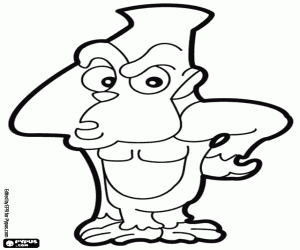 The thoughtful gorilla, the number 4 coloring page