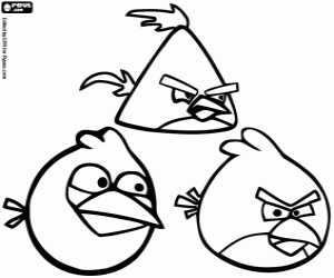 Other three birds of Angry Birds coloring page