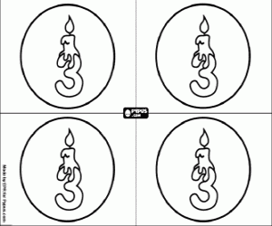 A three birthday party, invitation coloring page