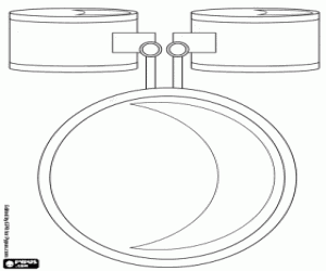 Three drums of a drum set coloring page