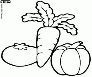 Three foods from the orchard coloring page