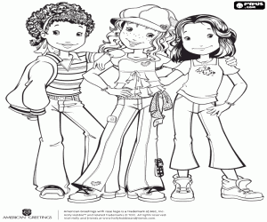 The three friends, Holly Hobbie coloring page
