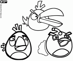 Three of the birds from Angry Birds coloring page