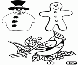 Three ornaments for Christmas coloring page