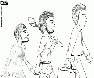 The three stages of Homo coloring page