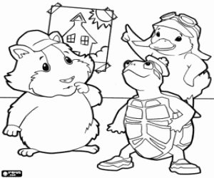 The three Wonder Pets protagonists coloring page