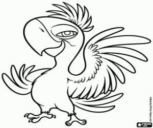 Tiago, a little macaw coloring page