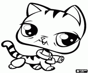 A tiger cat, Littlest Pet Shop coloring page