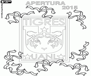 Tigres UANL, champion Mexico 2015 coloring page