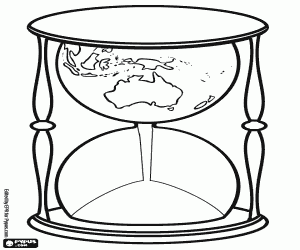 The time for the Earth coloring page