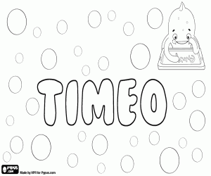 Timeo, name in various languages coloring page