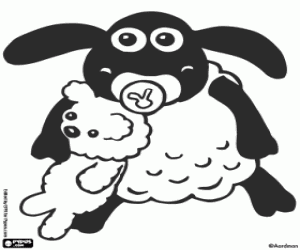 Timmy, a baby sheep coloring page
