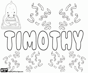 Timothy, an english name coloring page