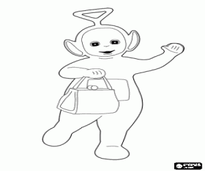 Tinky Winky with his magic bag coloring page