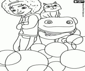 Tip and Oh, Home, Meet the Boov coloring page