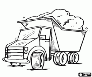 Tipper with excavation material coloring page