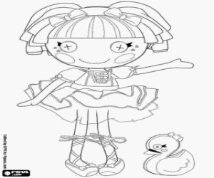 Tippy Tumbelina and swan, Lalaloopsy coloring page