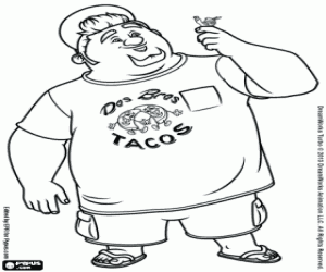 Tito with Turbo on his hand coloring page