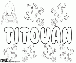 Titouan, male name coloring page