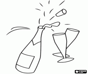 To toast for the new year coloring page
