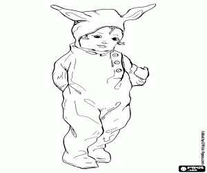 Toddler like a rabbit, Halloween coloring page