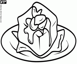 Tofu with soy sauce coloring page