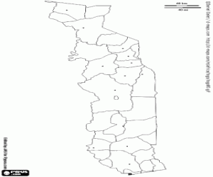 Togo map coloring page