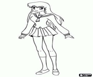 Tohru, protagonist of FruitsBasket coloring page