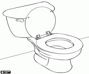 Toilet with coupled cistern coloring page