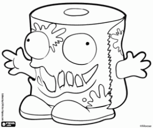 Toilet paper roll, Trash Pack coloring page