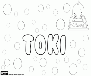 Toki, name in various languages coloring page