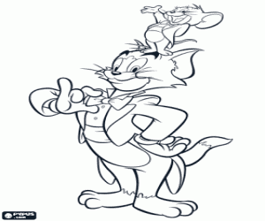 Tom and Jerry very elegant coloring page