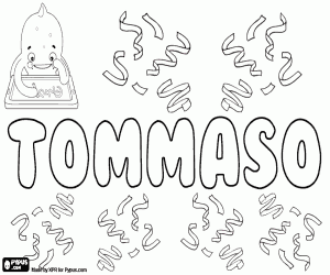 Tommaso, Italian name coloring page