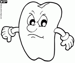 A tooth with caries coloring page