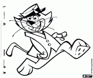 Top Cat is the chief of the cats coloring page
