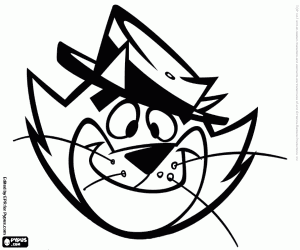 Top Cat, the face of the protagonist coloring page