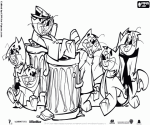 Top Cat and his gang coloring page