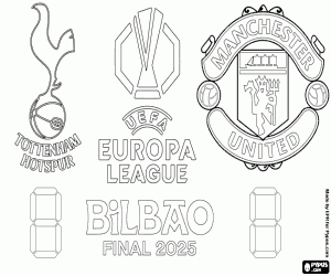 Tottenham vs ManU, final 2024-2025 coloring page