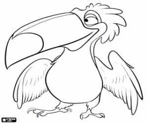 The toucan Rafael from Rio coloring page