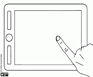 A touchscreen tablet coloring page
